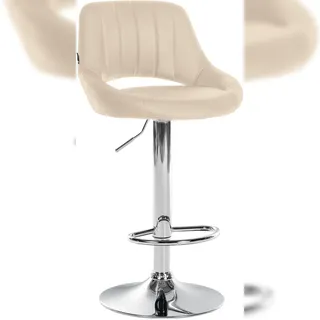 CLP Barhocker mit Rückenlehne Kunstleder höhenverstellbar drehbar 47 x 85 x 48 cm Beige