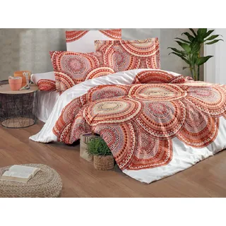 Französisches Leinen Satin 240x220, 70x90cm Inferno natur - Braun, Beige