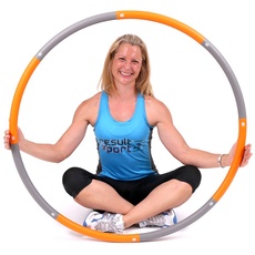 ResultSport Hula Hoop Reifen Erwachsene 1,5kg Gewicht 100cm breit, 8 Teiliger Abnehmbarer, Weighted Fitnessreifen, Fitnessübungen Training