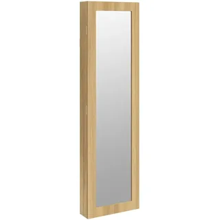 vidaXL Schmuckschrank mit Spiegel Wandmontage 30x8,5x106 cm - Braun