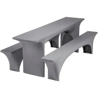 Gräfenstayn Bierdecken, Set aus 3, aus Stretch-Material, für Bierdecken 70 cm oder 50 cm breit, mit Standard 100: anthrazit, 50 x 220 cm - Grau