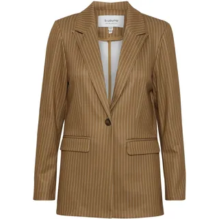 Blusenblazer B.YOUNG "Blazer BYRIZETTA", Damen, Gr. 36, braun (toasted coconut mix), Obermaterial: 73% Polyester PES. 23% Viskose CV. 4% Elasthan EL., Blazer Blusenblazer