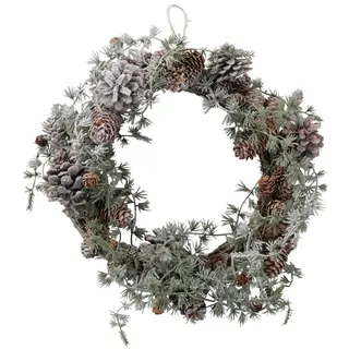 Boltze Home Kranz Tannenzapf Ø32 cm , Grün , Kunststoff , 10 cm , Dekoration, Weihnachtsdekoration, Adventskränze