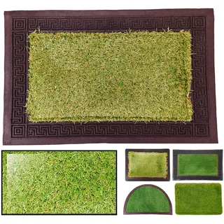 LucaHome Fußmatte, Eingangshaus, 37 x 52 cm, aus Gummi und Kunstrasen, 20 mm, rutschfeste Unterseite, einfache Reinigung, saugfähige Fußmatte, für den Innen- und Außenbereich