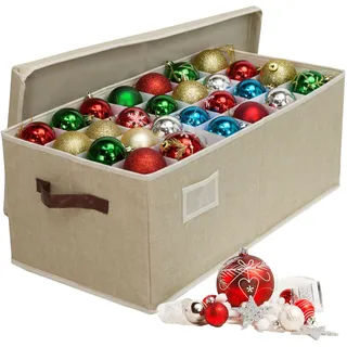 Relaxdays Aufbewahrungsbox Weihnachtskugel 26 x 66,5 x 33 cm 1-tlg. beige