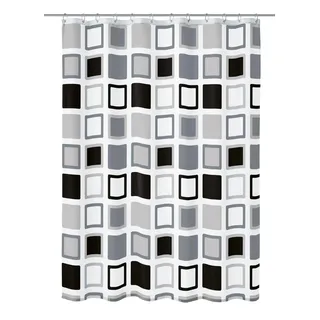 KLEINE WOLKE Duschvorhang Clipper 180 x 200 cm kariert anthrazit