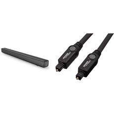 Panasonic SC-HTB100 Soundbar, 2.0 Kanäle, HDMI, USB, Wandmontage, 45 Watt & Amazon Basics Toslink Optisches Digital-Audiokabel, 3 m