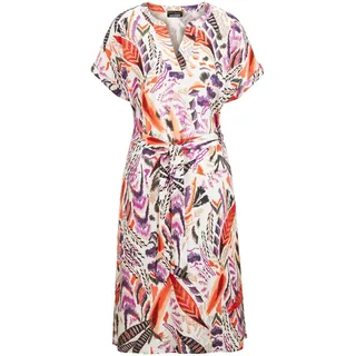 GOLDNER Sommerkleid "Kurzgröße Kurzarm-Kleid mit Ethno-Print" Taschen in den Seitennähten, bunt, gemustert