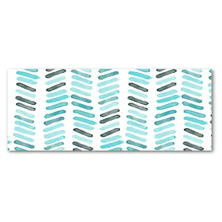 Tulup® Küchenrückwand Spritzschutz aus Glas -125x50 -Spritzschutz auf gehärtetes Glas Deko Sonstige Fischgrätenmuster - Blau