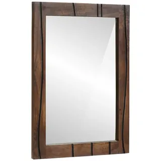 vidaXL Badezimmerspiegel, 50x70x3 cm aus solidem Mangoholz.