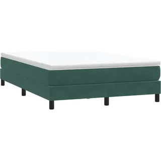 vidaXL Boxspringbett ohne Matratze Dunkelgrün 140x220 cm Samt