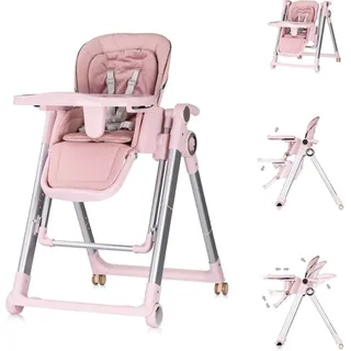 Chipolino Kinderhochstuhl 2 in 1 Super Chef Babyschaukel, Fußstütze, klappbar rosa - Rosa