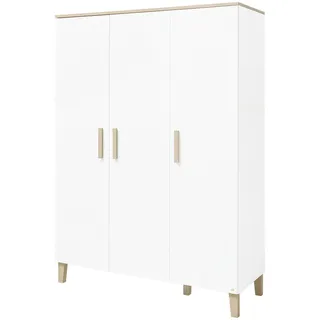 Pinolino Babykleiderschrank , Weiß, Eichefarben , Holz, Holzwerkstoff , Eiche , massiv , 135x189x56 cm , Babymöbel & Kindermöbel, Babyzimmer, Babyzimmer-Serien