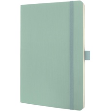 SIGEL CO337 Premium Notizbuch liniert, A5, Softcover, grün, aus nachhaltigem Papier, Conceptum - mit Seitenzahlen, Inhaltsverzeichnis, Stiftschlaufe, Falttasche