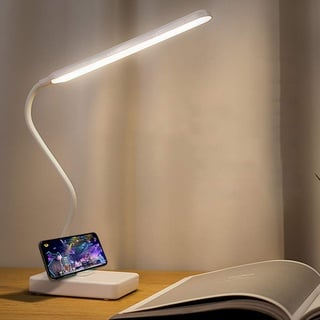 MAYTHANK Kabellose Leselampe Aufladbar 2000mah Akku LED Schreibtischlampe, Kleine Tragbare Tischlampe Wiederaufladbar Batterie Nachttischlampe Kinder,Touch 3 Farb,Dimmar,Höchste 45cm