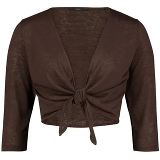 Sweatshirt ZERO "Bolero-Jacke mit 3/4 Arm", Damen, Gr. 34, braun (chocolate plum), Obermaterial: 55% Viskose Birla CV Birla. 45% Polyester PES., Sweatshirts Sweatshirt