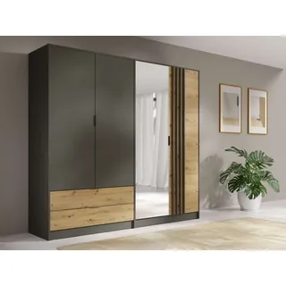 Home Affaire Kleiderschrank Loreto 220 x 202,5 x 54 cm Grau
