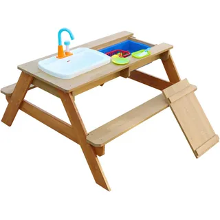 Ambia Garden Sand- UND Wassertisch , Braun , Kunststoff , Hemlocktanne , 97.5x50x95 cm , unisex , EN 71, CE, FSC 100% , Gartenmöbel, Kinder-Gartenmöbel