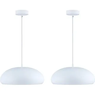 KONSIMO 2er Set Hängelampen im modernen Stil "INCENDO", Weiß, Metall - Weiß