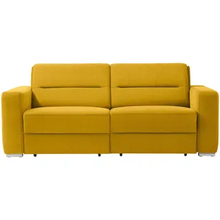 Sedda Schlafsofa , Gelb , Textil , Uni , 202x86x92 cm , Austria Gütezeichen, AZO-frei, Made in Austria , Stoffauswahl, Schlafen auf Sitzhöhe, einzeln ausziehbar , Wohnzimmer, Sofas & Couches, Schlafsofas, Dauerschläfer Sofas