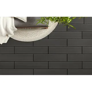 Ambia Garden Terrassendiele , Schwarz , Kunststoff , 13.4x3.3x59.2 cm , Fsc, Bsci, DIN EN ISO 14001, DIN EN ISO 9001 , witterungsbeständig, riss- und splitterfrei , Teppiche und Böden, Terrassenböden & Balkonböden, Terrassenfliesen