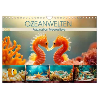 OZEANWELTEN Faszination Meerestiere (Wandkalender 2026 DIN A4 quer), CALVENDO Monatskalender: Leben im Reich der Wale und Fische (CALVENDO Tiere)