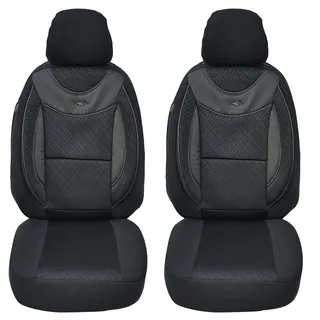 BREMER SITZBEZÜGE Maß Auto Schonbezüge kompatibel mit Ford Tourneo Transit Connect 2FL Fahrer & Beifahrer Set ab 2018 / Auto Sitzbezüge Schonbezug Set Autositzbezüge 2er Pack in Schwarz (G102)