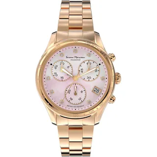 Damenuhr Überzogen aus Gold 8 Diamanten 0.04 CT Serene Marceau Diamond S012.09