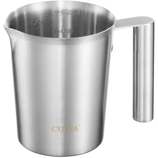 CURTA 18/8 Edelstahl-Messbecher mit Griff und Ausguss, 500 ml (2 Tassen16 oz)(Verbesserter Griff)