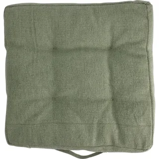 Sitzkissen, gesteppt, Baumwolle, Klettverschluss, 40 x 40 cm - Schwarz, Grün