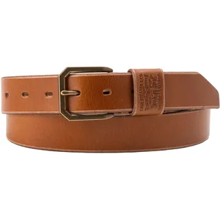 Ledergürtel LEVI'S "WIDE LOOP TWO HORSE BELT", Damen, Gr. 100, braun, Rindsleder, unifarben, Gürtel Ledergürtel, mit Logoprägung