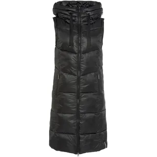 Steppmantel TAMARIS, Damen, Gr. 42, schwarz, Web, Obermaterial: 100% Polyester. Futter: 100% Polyester. Wattierung: 100% Polyester, unifarben, normal kurz, abnehmbar, Mäntel Steppmantel, mit Kapuze und abnehmbaren Ärmeln - tragbar als Weste