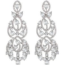 EVER FAITH Ohrringe Hochzeit Teardrop Kristall für die Braut Art Deco Statement Ohrringe für Damen klar Silber-Ton