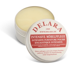 DELARA Intensive Möbelpflege, sehr hochwertiges Möbelwachs mit Bienenwachs und Kokosöl - Made in Germany (Farblos, 100 ml)