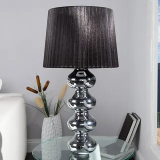 Tischlampe 50cm Modernes Design Schwarz Chrom Licht-Erlebnisse Gao E27