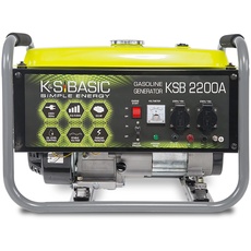 KS BASIC 2200А Stromerzeuger, 5,5 PS 4-Takt Benzinmotor, Aluminium Alternator, Automatischer Spannungsregler (AVR), 2200 Watt, 16A, 230V Generator, für den Heim- und Freizeitbedar