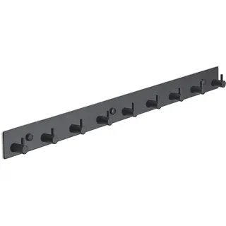 Brute Strength - Garderobenständer - 9 Haken - 60 cm - Edelstahl - Türhaken für Küche, Hakenleiste schwarz, Wandgarderobe, Bad, Wohnzimmer und Flur für Mützen Schals Handtaschen, Handtuchhaken
