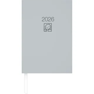 Zettler Buchkalender 1T/1S grau Blauer Engel 2026 – Timer 15 × 21 cm, 1 Tag pro Seite, Recyclingpapier, nachhaltig zertifiziert