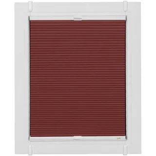 SUNLINES Plissee Start-up Style Honeycomb, verdunkelnd, ohne Bohren, verspannt, Klemmfix, verspannt mit Simply-Fix Klemmträger, Wabenplissee, nach Maß rot 105 cm x 105 cm