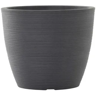 Siena Garden Pflanzentopf , Anthrazit , Kunststoff , rund , 32 cm , Dekoration, Blumen & Blumentöpfe, Übertöpfe