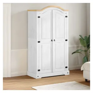 vidaXL Kleiderschrank Corona Weiß 102x52x186 cm Massivholz Kiefer