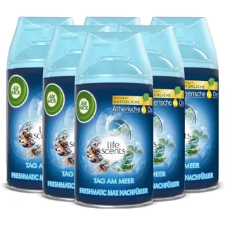 Air Wick Freshmatic Max Raumspray – Nachfüller für den Air Wick Freshmatic Max – Duft: Tag am Meer – 6 x 250 ml Nachfüller Raumduft und Lufterfrischer