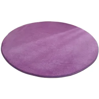 Wambere Runder Teppich aus Korallensamt, Lila, 60 cm, Rutschfester Waschbarer Hundeteppich, Schlafzimmerteppich, Flurteppich, Duschvorleger, Fussmatte für Esszimmer, Wohnzimmer, Bettvorleger
