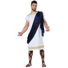 California Costumes Griechischer Toga für Herren, weiß/marineblau, L