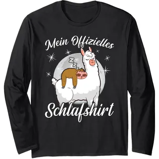 Schlafshirt Faultier Pyjama Nachthemd Lama Alpaka Geschenk Langarmshirt