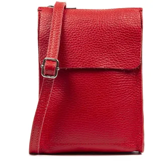 FIRENZE ARTEGIANI. Albaretto Damen-Umhängetasche aus echtem Leder, Dollaro-Finish, 13 x 4 x 19 cm, Farbe: Rot, rot, Utility