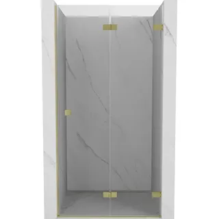 Mexen Lunar-F Duschfaltwand rechts 60 cm, transparent, gebürstetes Gold - 836-060-000-55-00-P