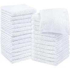 Utopia Towels - 24 Stück Seiftücher, 30x30 cm mit Aufhängeschlaufen, saugfähige Waschlappen zum Abwischen und Reinigen des Gesichts aus 100% Baumwolle (Weiß)