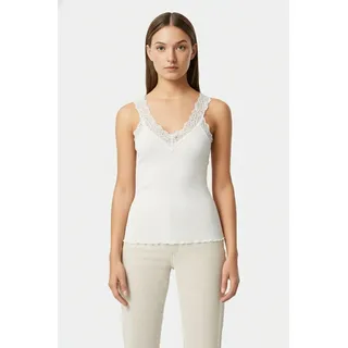 rosemunde Unterziehshirt »Bernardine Organic Cotton Top« Vintage-Spitzenbesatz am V-Ausschnitt, breite Träger, feminin, weiß