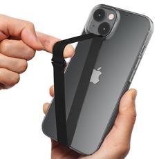 Sinjimoru Silikon Handy Halterung für Finger mit Clip, Handy Fingerhalter für Handyhülle iPhone Fingerhalter Phone Strap Fingerhalterung für iPhone & Android. Sinji Loop Clip 210 Schwarz